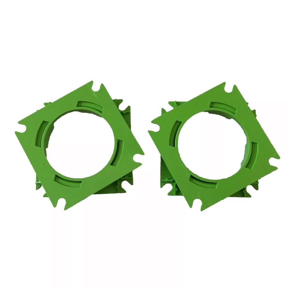 2 Vtg Construx Green Turntable Swivels by Fisher Price - Replacement Parts